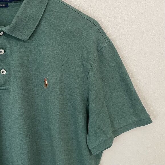 Polo Ralph Lauren Polo Shirt Mens XL Short Sleeve Green Pony Logo Preppy - Picture 4 of 9